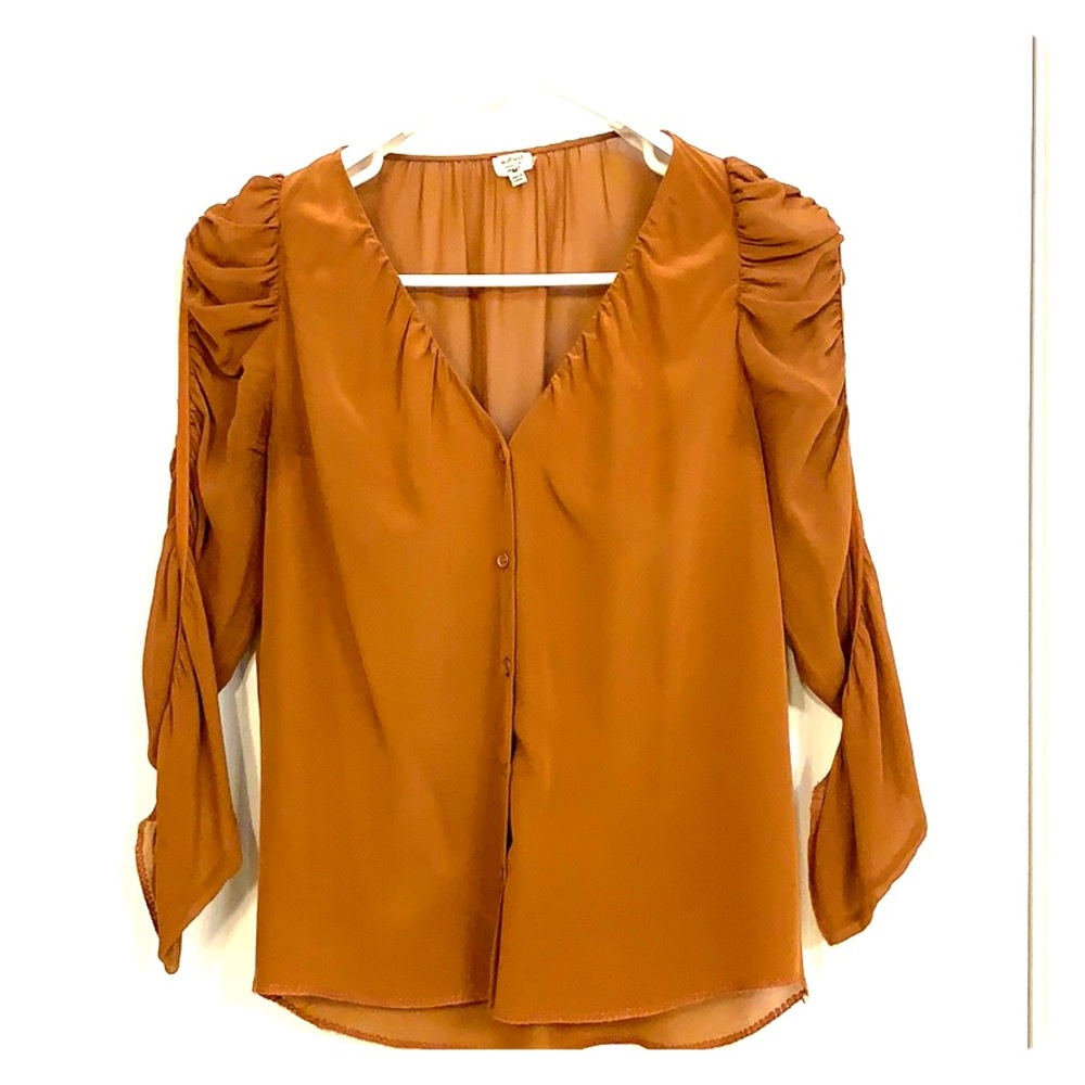 Wilfred puff-sleeve silk blouse